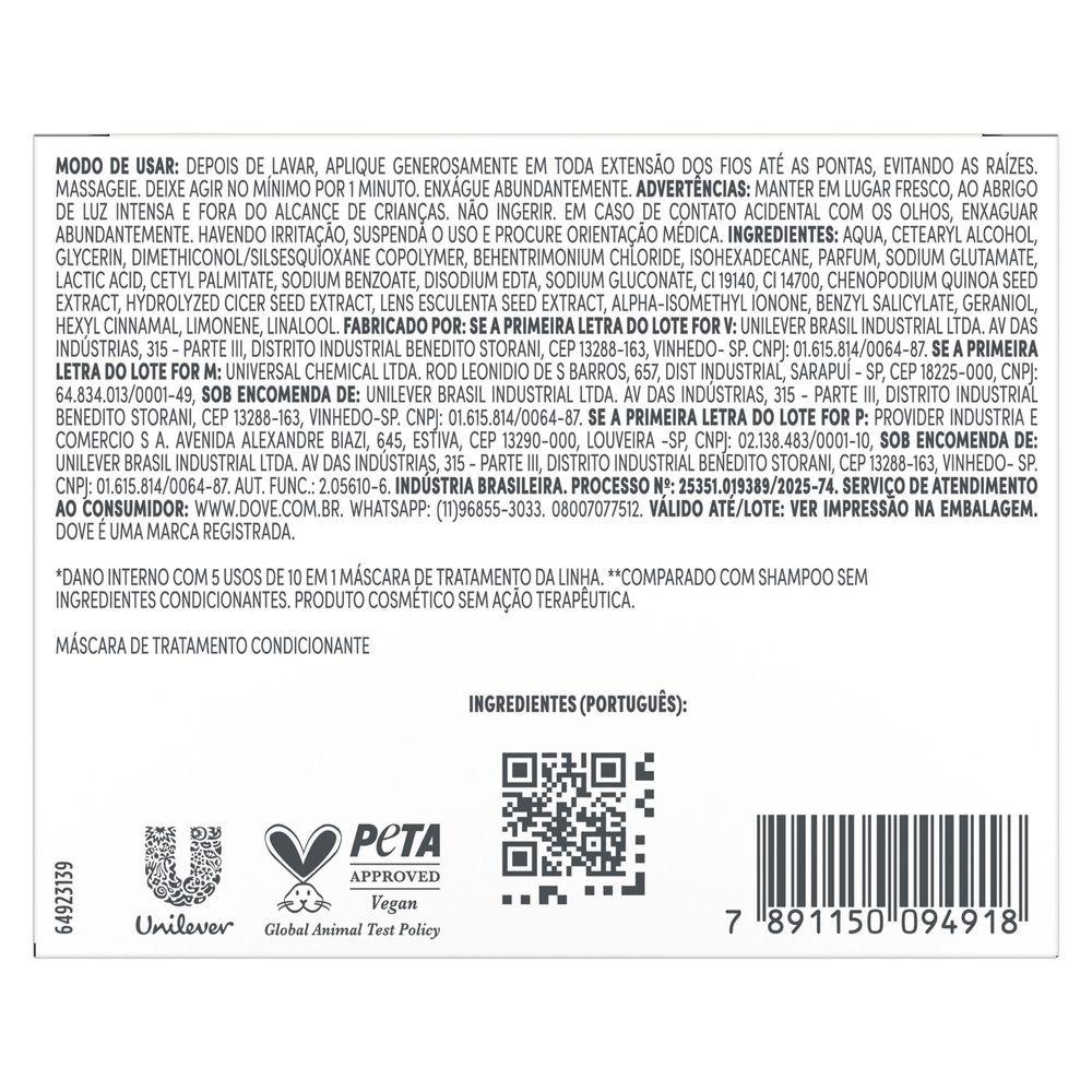 Máscara De Tratamento Capilar Dove 10 Em 1 Reconstrução + Aminoácido 270g - 3
