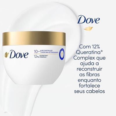 Mascara De Tratamento Dove 10 Em 1 Reconstrução 270g