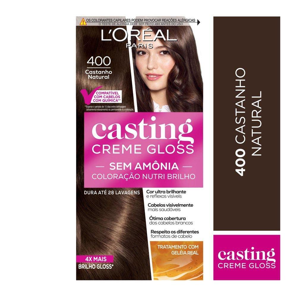 Tinta De Cabelo Casting Creme Gloss De L’oréal Paris 400 Castanho Natural 246g - 1