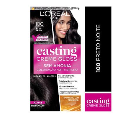 Tinta De Cabelo Casting Creme Gloss De L’oréal Paris 100 Preto Noite 246g