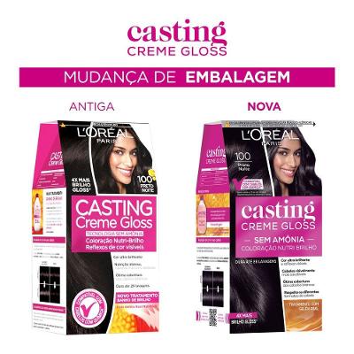 Tinta De Cabelo Casting Creme Gloss De L’oréal Paris 100 Preto Noite 246g