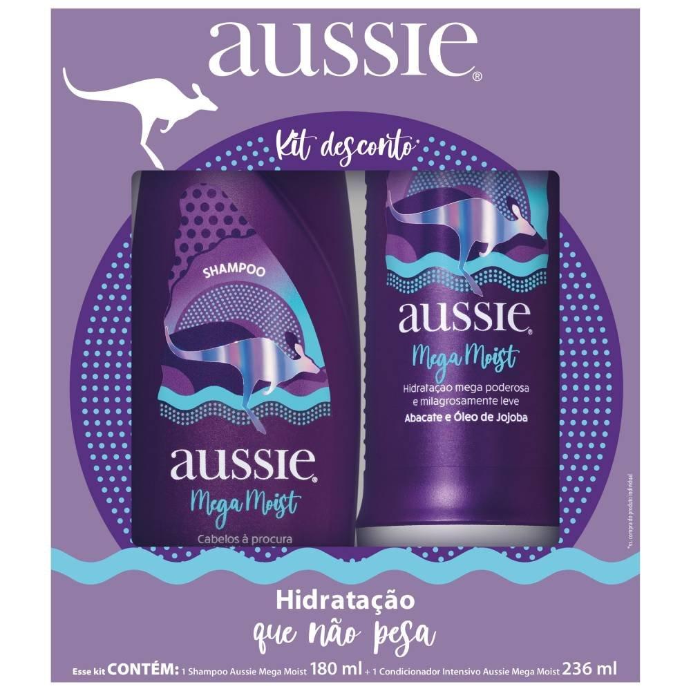 Kit Aussie Mega Moist Shampoo 180ml E 3 Minutos Milagrosos 236ml - 1