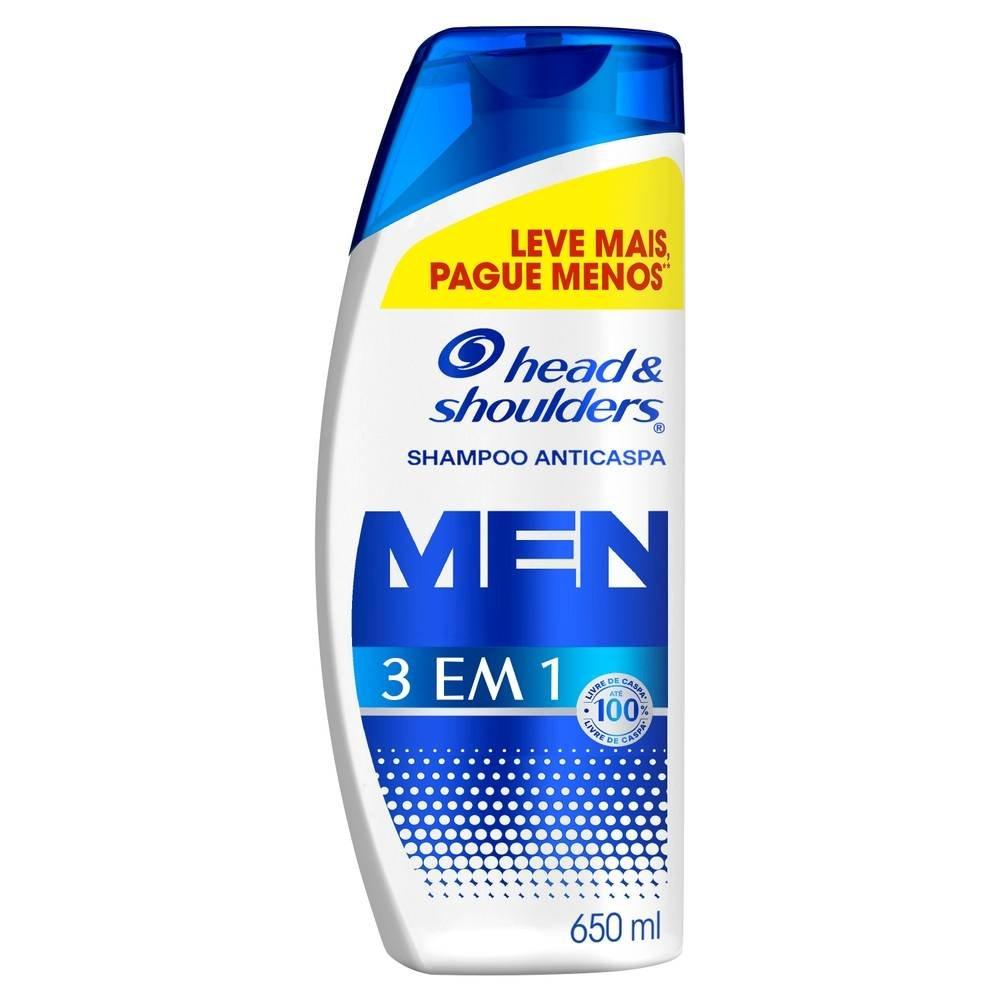 Shampoo Anticaspa Head & Shoulders Men 3 Em 1 650ml - 1