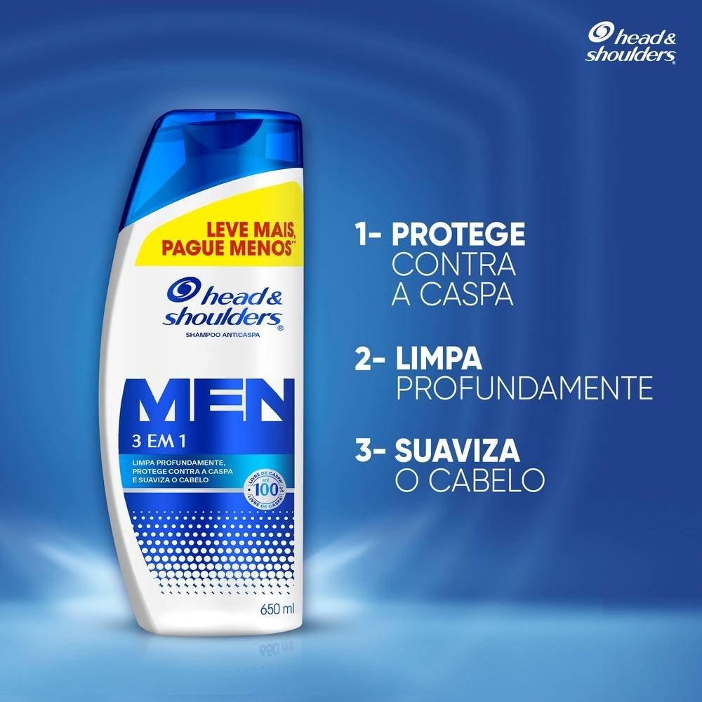 Shampoo Anticaspa Head & Shoulders Men 3 Em 1 650ml - 4