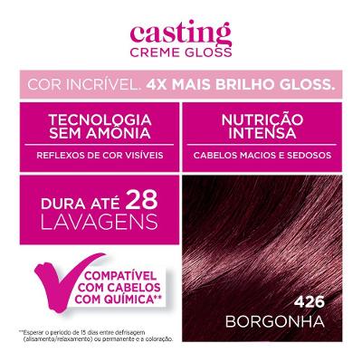 Tinta De Cabelo Casting Creme Gloss De L’oréal Paris 426 Borgonha 246g