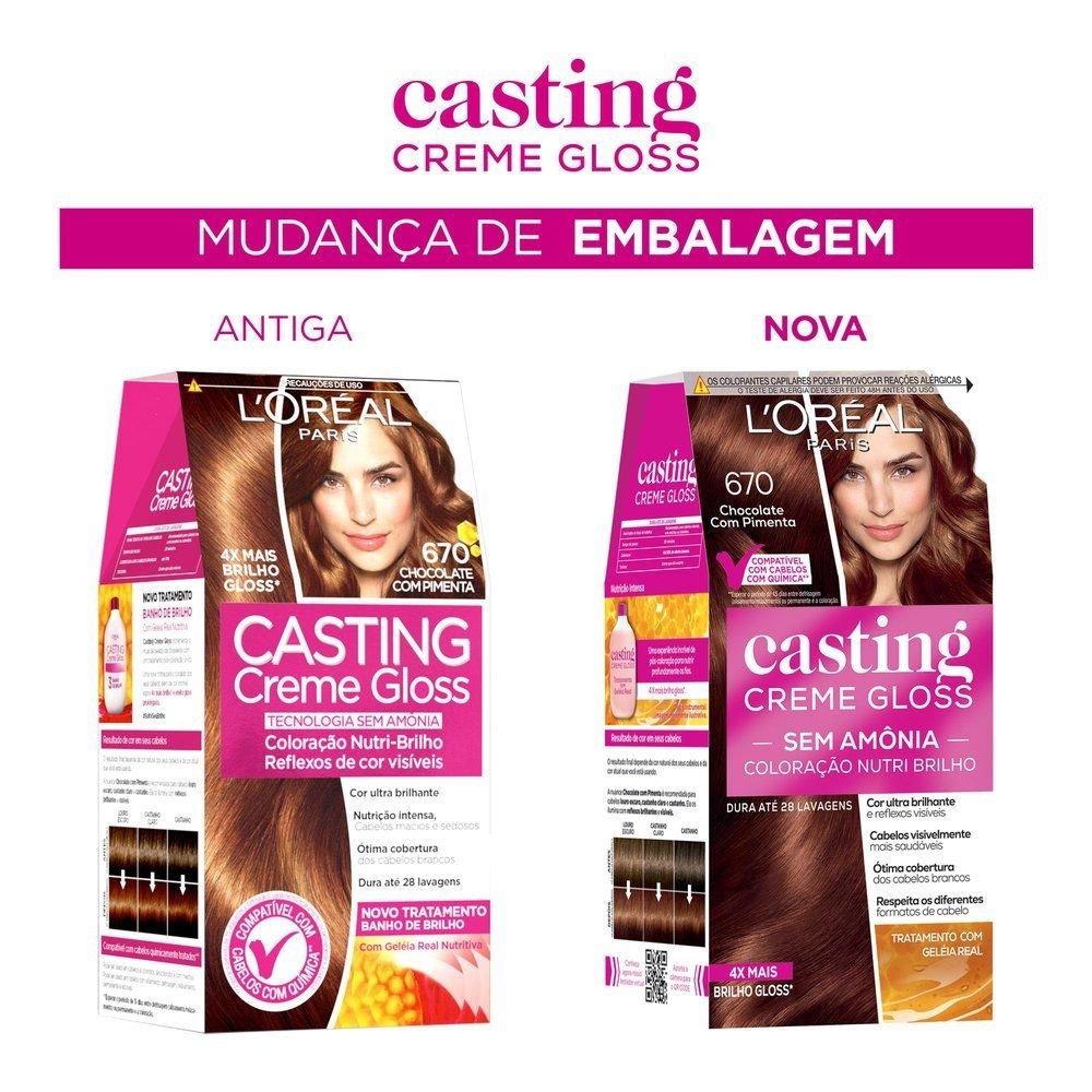 Tinta De Cabelo Casting Creme Gloss De L’oréal Paris 670 Chocolate Com Pimenta 246g - 3