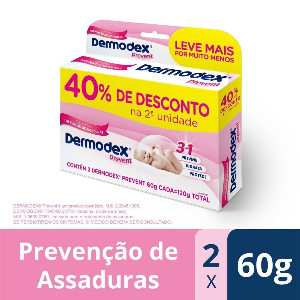 Kit Pomada Para Prevenção De Assaduras Dermodex Prevent 120g Com 40% De Desconto Na Segunda Unidade - 1