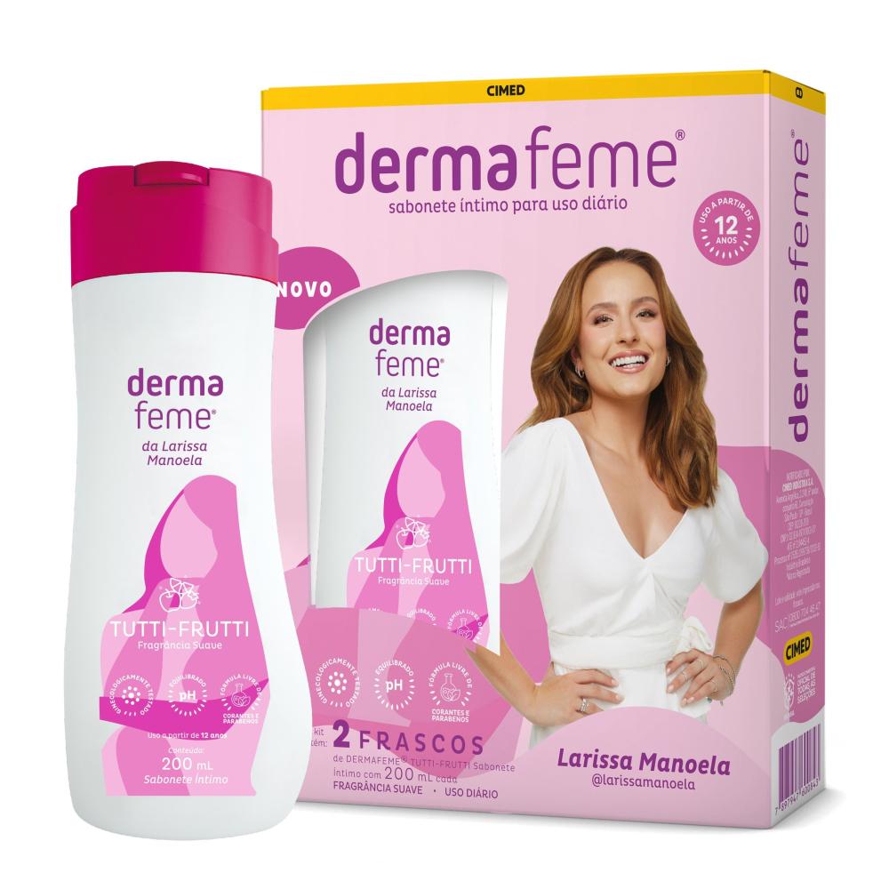 Sabonete Liquido Intimo Dermafeme Tutti-frutti 200ml Com 2 Unidades - 1