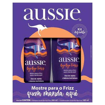 Kit Aussie Bye Bye Frizz Shampoo 360ml + Condicionador 180ml