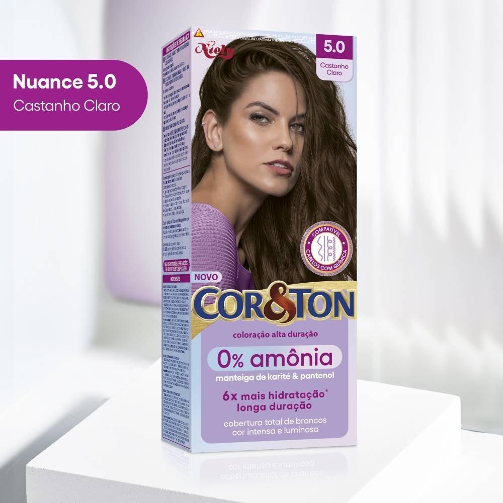 Tintura Cor E Ton Sem Amônia 5.0 Castanho Claro - 1