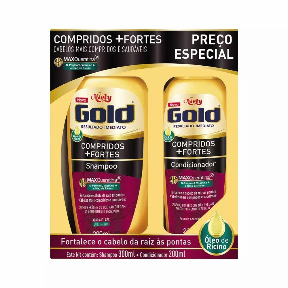 Kit Niely Gold Compridos+fortes Shampoo 300ml + Condicionador 200ml - 1