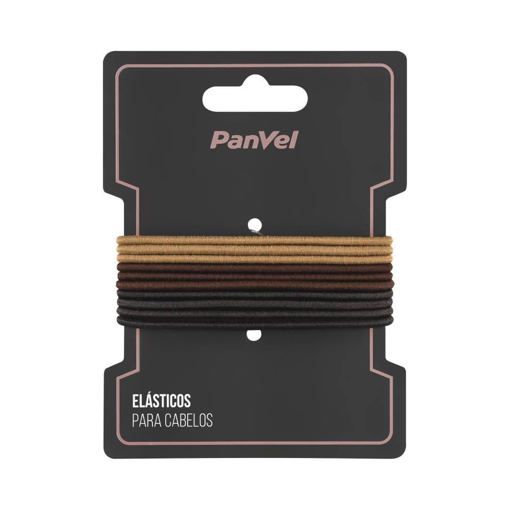 Elástico Para Cabelos Panvel Acessórios 2mm Com 3 Cores Preto, Marrom E Bege 10 Unidades - 1