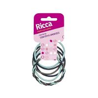 Elástico De Cabelo Ricca 2mm Trançado Cinza Azul 6 Unidades - 1