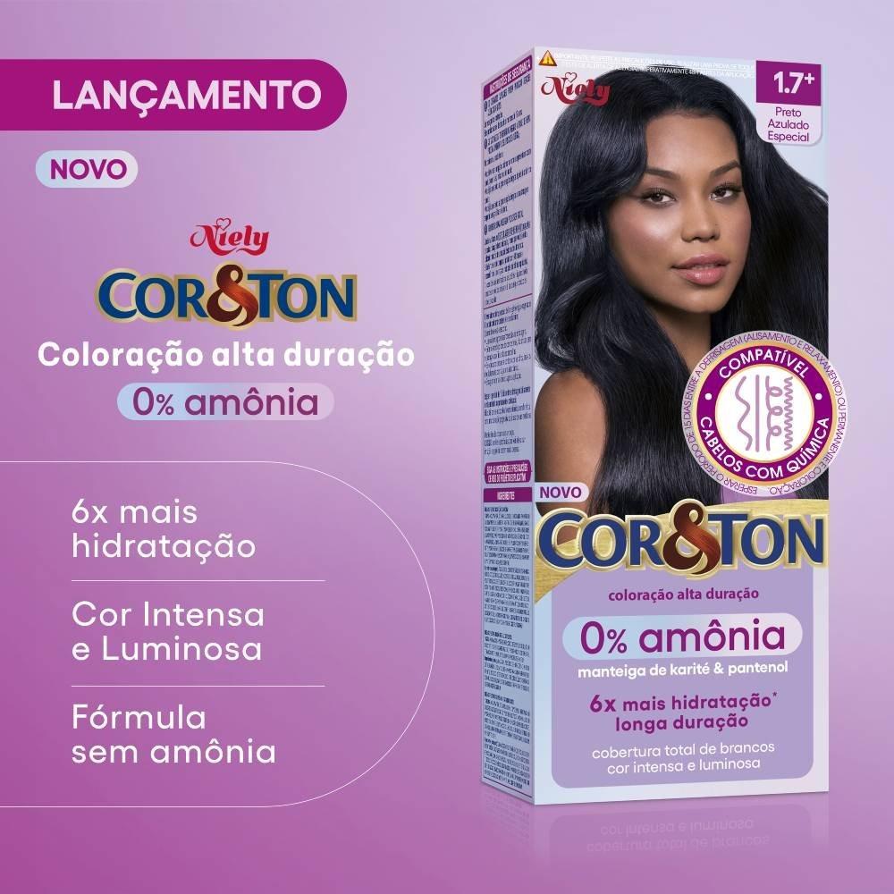 Tintura Cor E Ton Sem Amônia 1.7 Preto Azulado Especial - 2