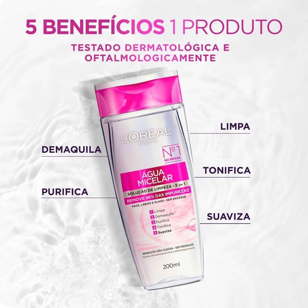 Água Micelar L’oréal Paris Solução De Limpeza 5 Em 1 200ml - 3