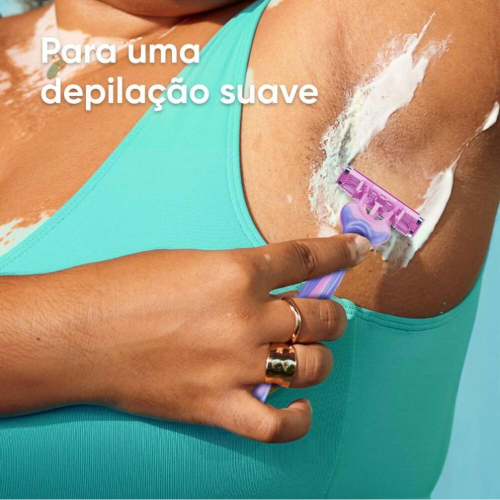 Aparelho De Depilação Descartável Gillette Prestobarba3 Com Óleos Botânicos 2 Unidades - 3