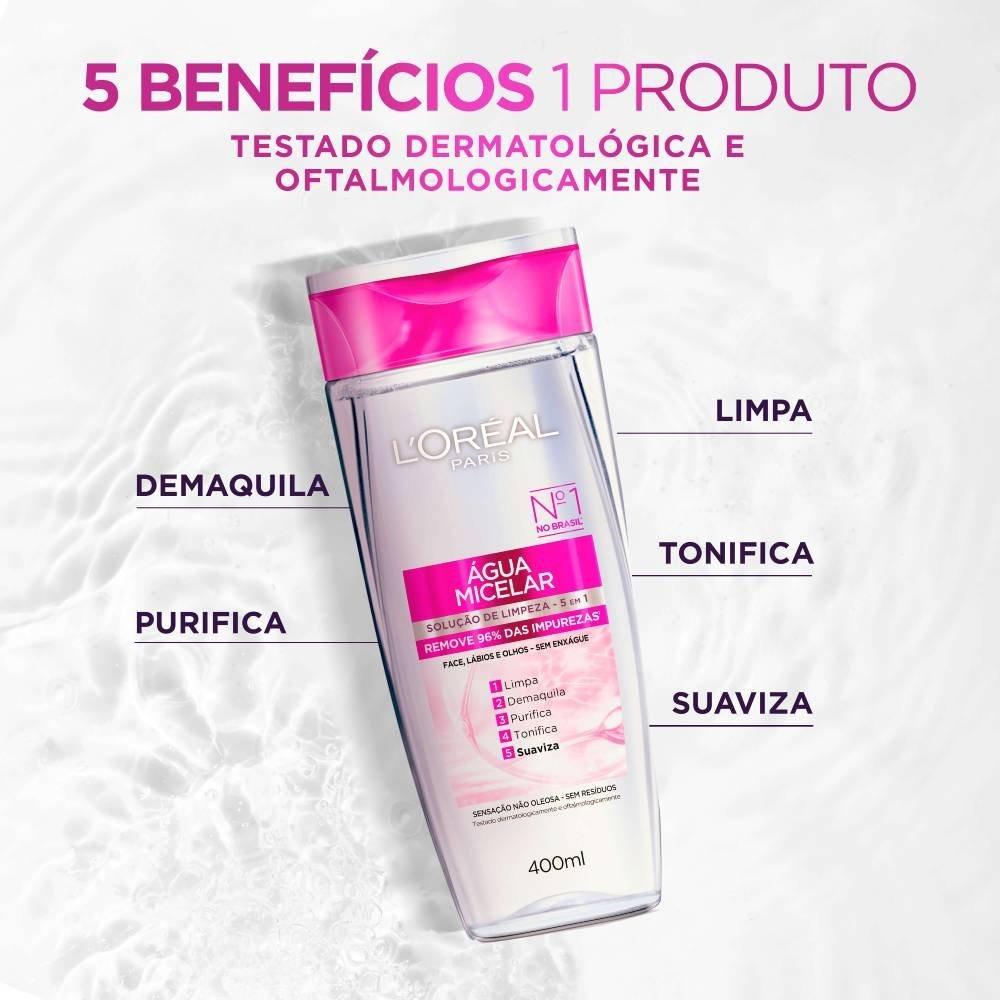Água Micelar L’oréal Paris Solução De Limpeza 5 Em 1 400ml - 2