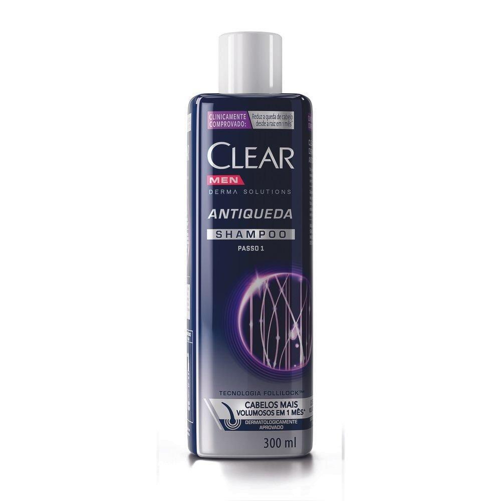 Shampoo Clear Men Derma Solution Antiqueda Com 300ml - 2