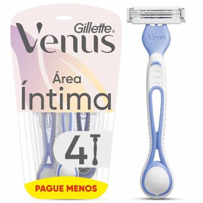 Aparelho Depilatório Descartável Gillette Venus Íntima Leve 4 Pague 3 Unidades