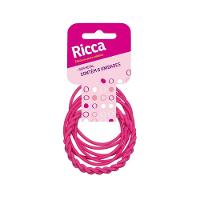 Elástico De Cabelo Ricca 2mm Trançado Rosa 6 Unidades - 1