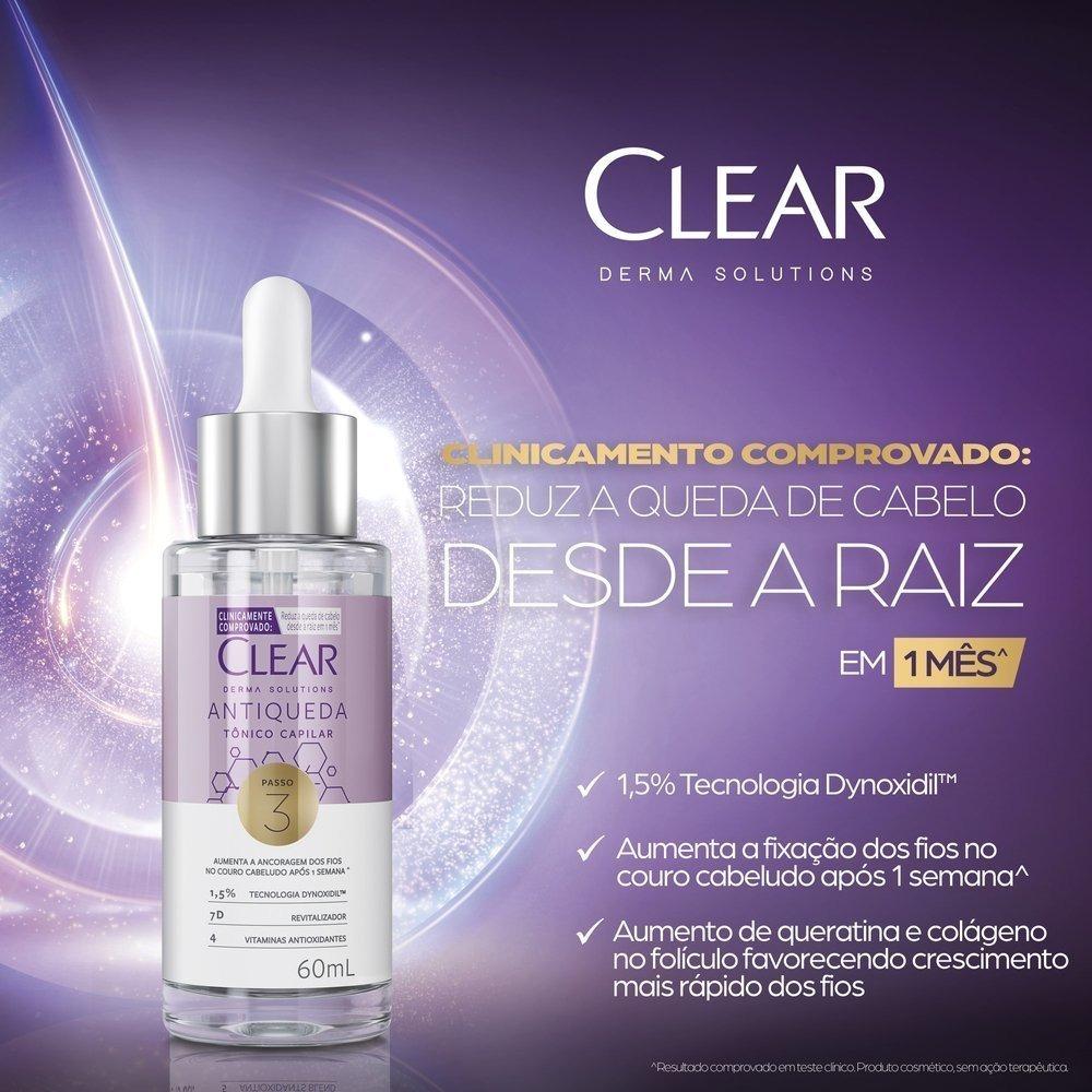 Tônico Capilar Clear Women Derma Solution Antiqueda Com 60ml - 3
