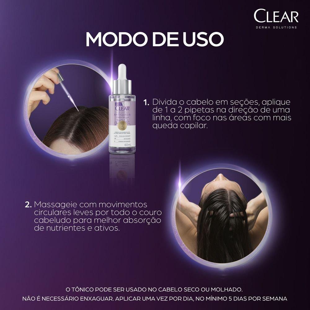 Tônico Capilar Clear Women Derma Solution Antiqueda Com 60ml - 5