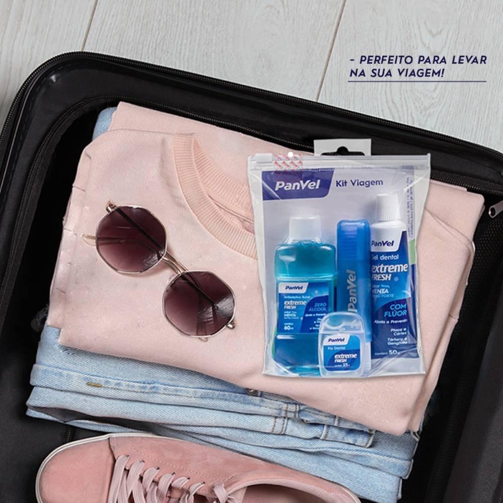 Kit Viagem Panvel Gel Dental + Escova Dental + Enxaguatório + Fio Dental - 3