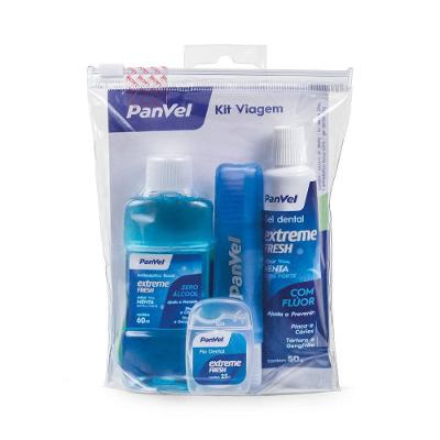 Kit Viagem Panvel Gel Dental + Escova Dental + Enxaguatório + Fio Dental