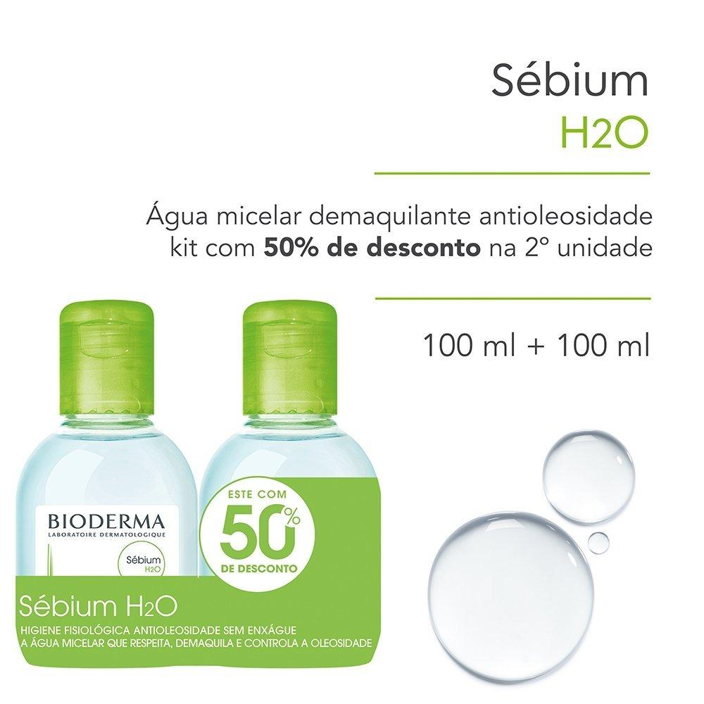 Kit Água Micelar Bioderma Sebium H20 100ml + 100ml Com 50% De Desconto - 1