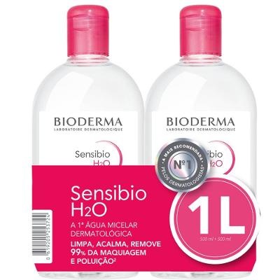 Kit Água Micelar Bioderma Sensibio H2o 500ml + 500ml