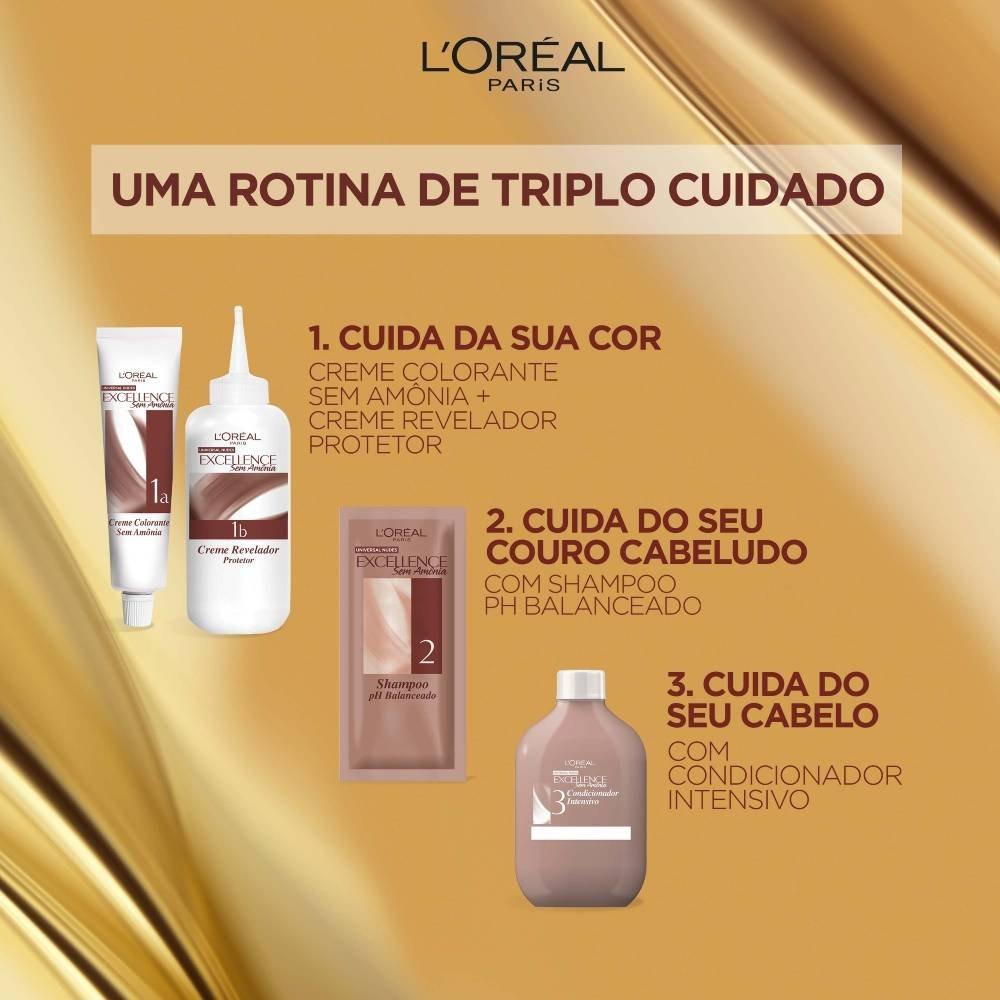 Tintura Imedia Excellence Loreal Paris Permanente Sem Amônia 2u Preto Universal - 3