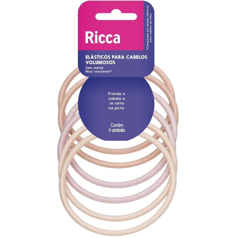 Elastico Para Cabelo Ricca Volume Hair Blonde 2mm Com 6 Unidades - 1