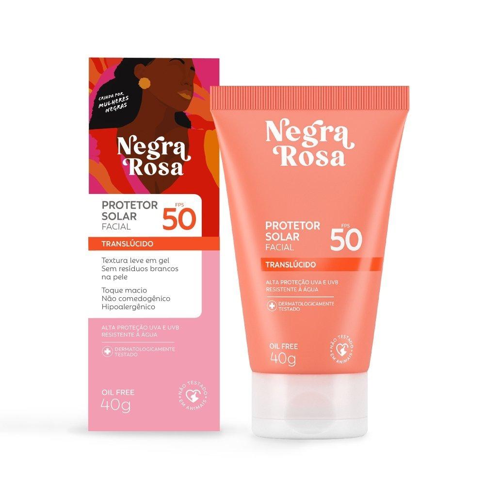 Protetor Solar Facial Negra Rosa Translúcido Fps50 40g - 2