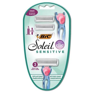 Aparelho De Depilar Bic Soleil Clic Sensitive 1un+5cargas