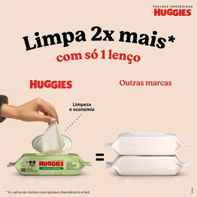 Lenços Umedecidos Huggies Higiene Superior Limpam 2x Mais Com 96 Unidades