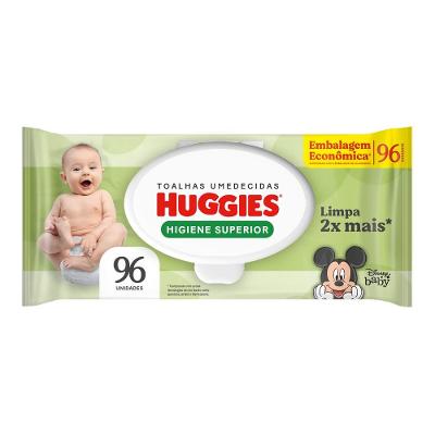 Lenços Umedecidos Huggies Higiene Superior Limpam 2x Mais Com 96 Unidades