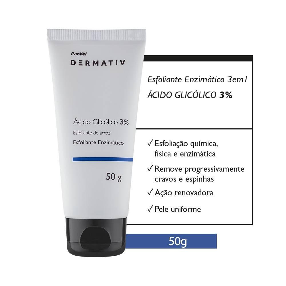 Esfoliante Facial Enzimático Ácido Glicólico 3% Panvel Dermativ 50g - 1