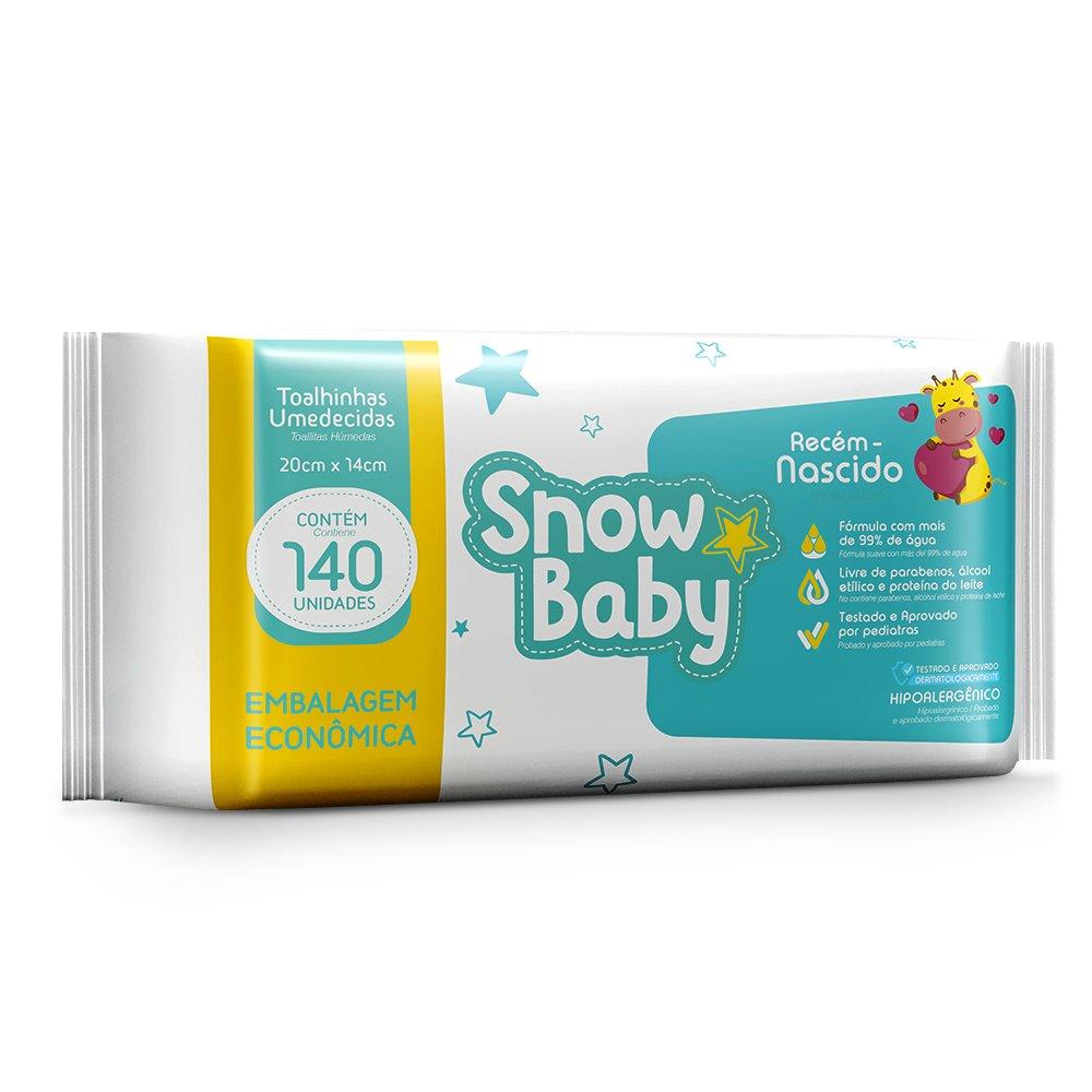 Toalhas Umedecidas Snow Baby Recém Nascido 140 Unidades - 1