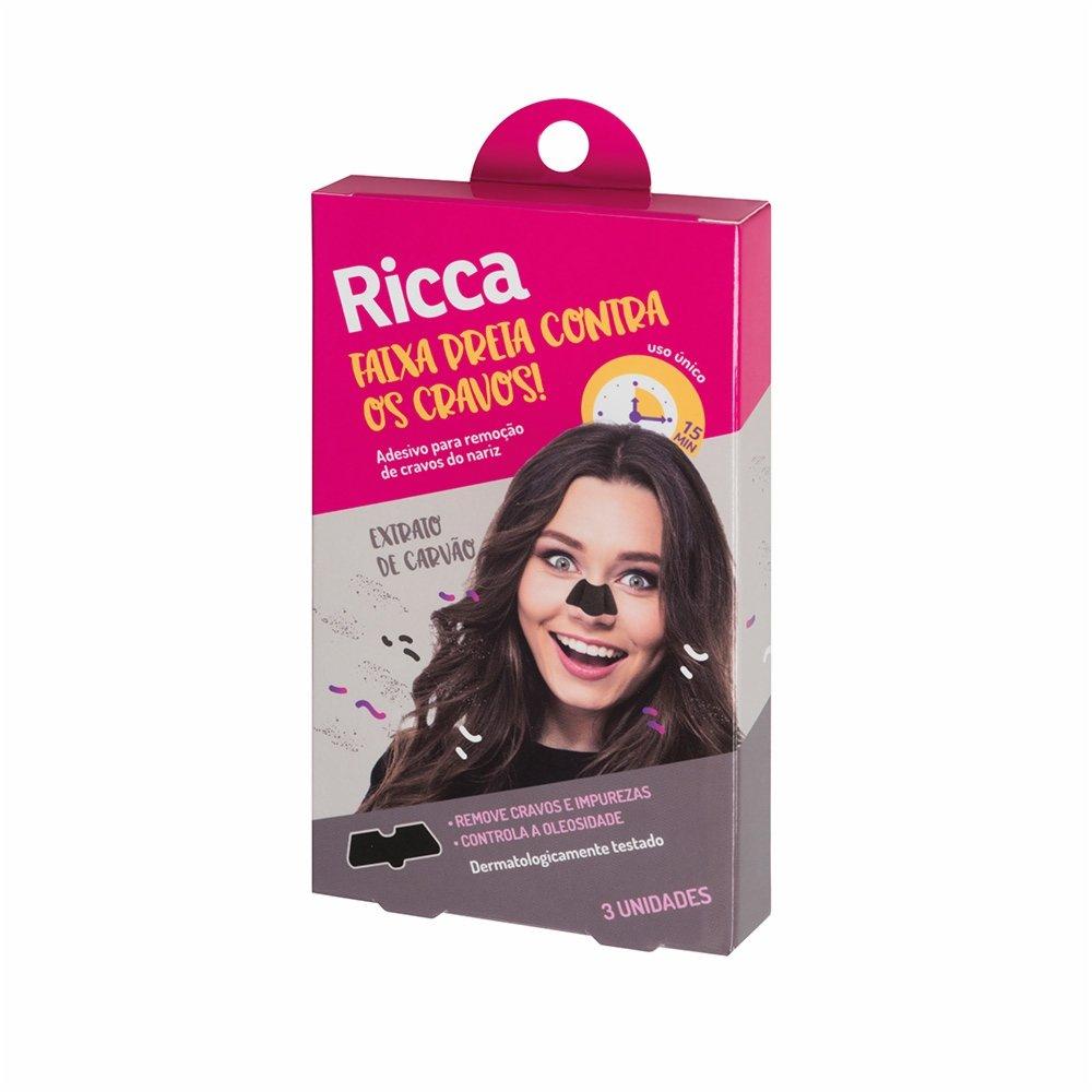 Adesivo Preto Ricca Para Remoção De Cravos 3 Unidades - 1