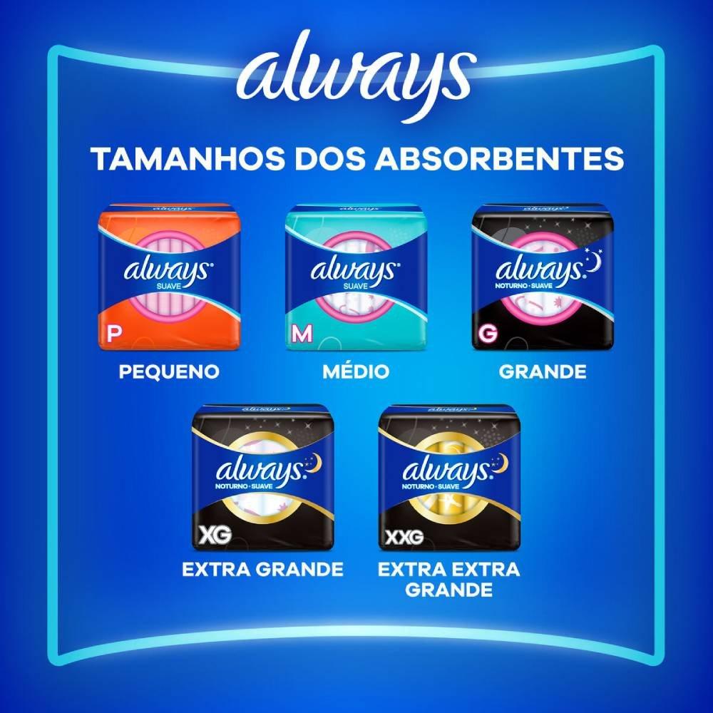 Absorvente Always Tamanho Xxg Suave Com Abas Noites Tranquilas 10 Unidades - 4