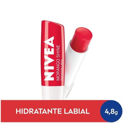 Hidratante Labial Nivea Morango Shine 4,8 G
