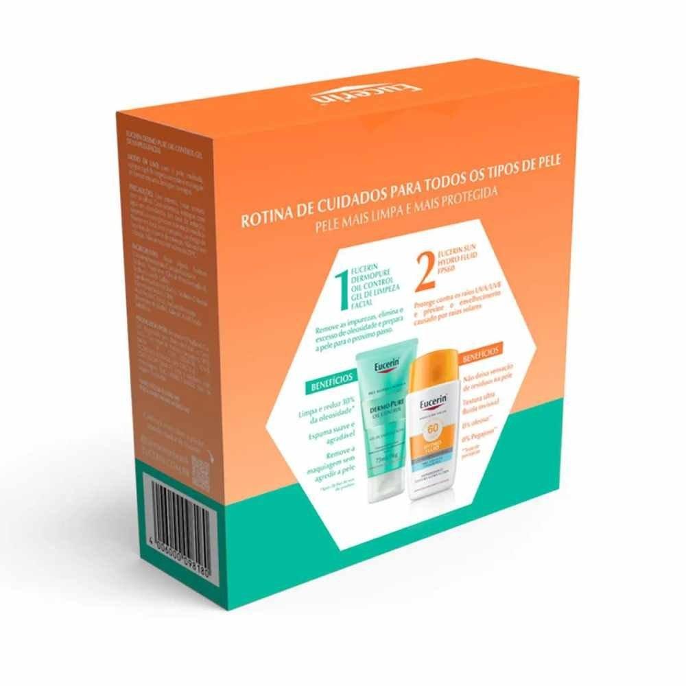 Kit Eucerin Protetor Solar Facial Hydro Fluid Fps60 52g + Gel De Limpeza Dermopure 75ml - 3