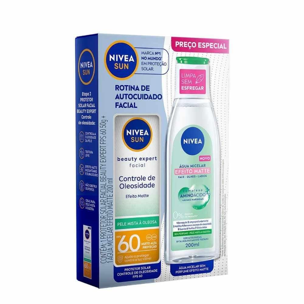Kit Nivea Sun Facial Protetor Solar Fps60 50g + Água Micelar 200ml - 2