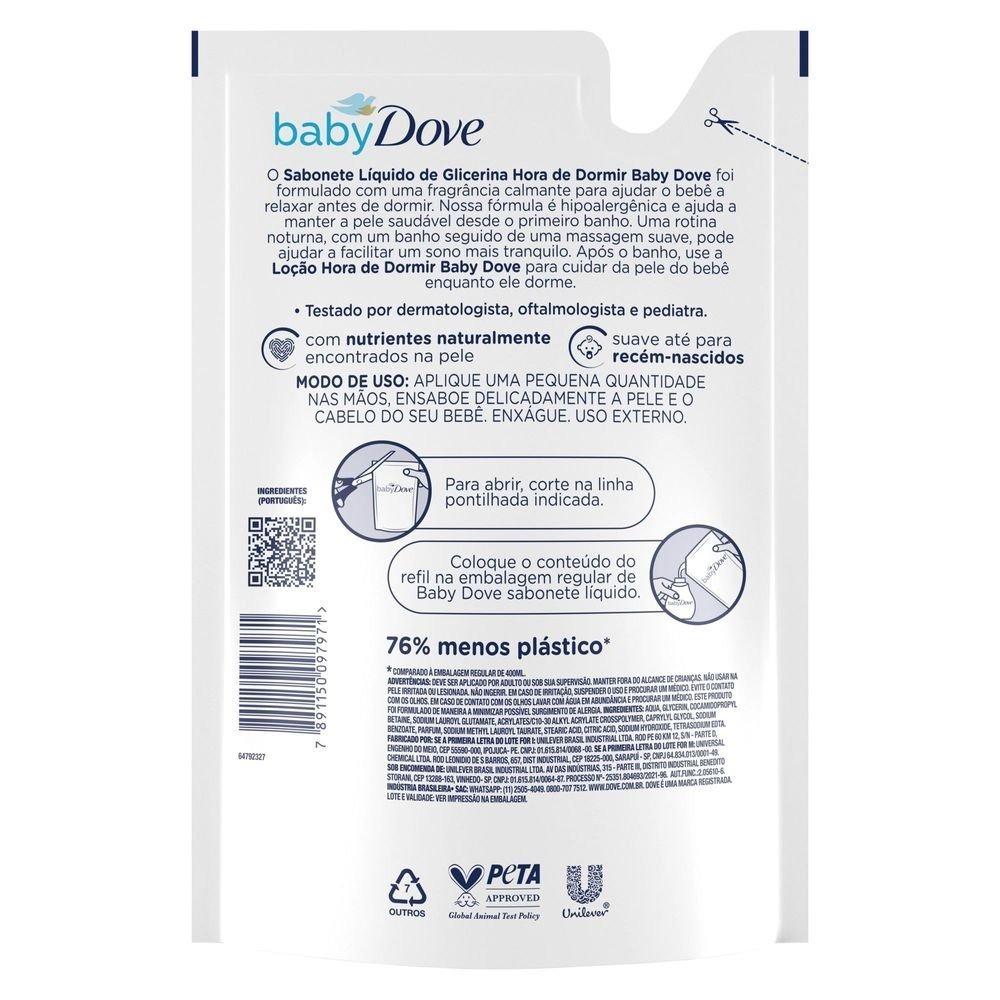 Sabonete Líquido De Glicerina Hidratação Relaxante Baby Dove Hora De Dormir Refil 400ml - 3