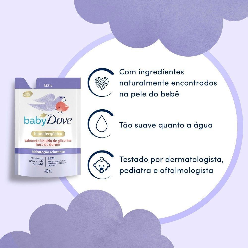Sabonete Líquido De Glicerina Hidratação Relaxante Baby Dove Hora De Dormir Refil 400ml - 5