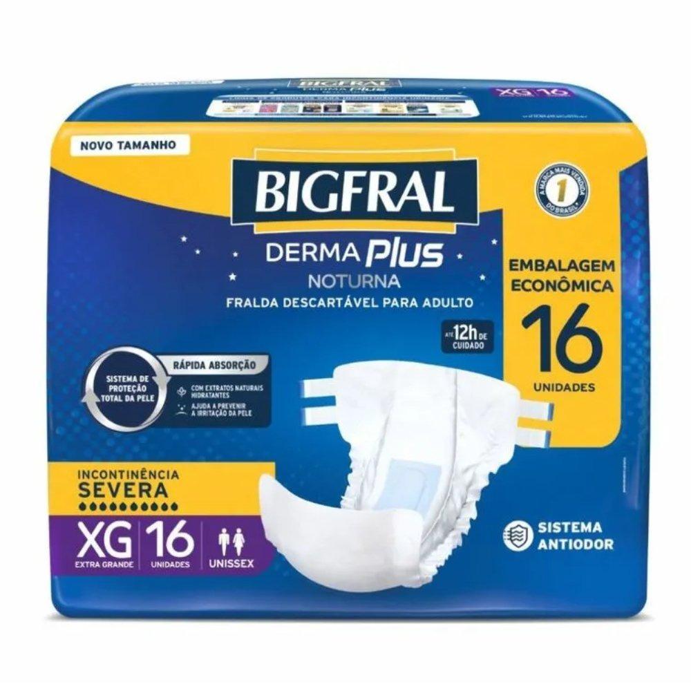 Fralda Adulto Bigfral Derma Plus Noturna Xg 16 Unidades - 1