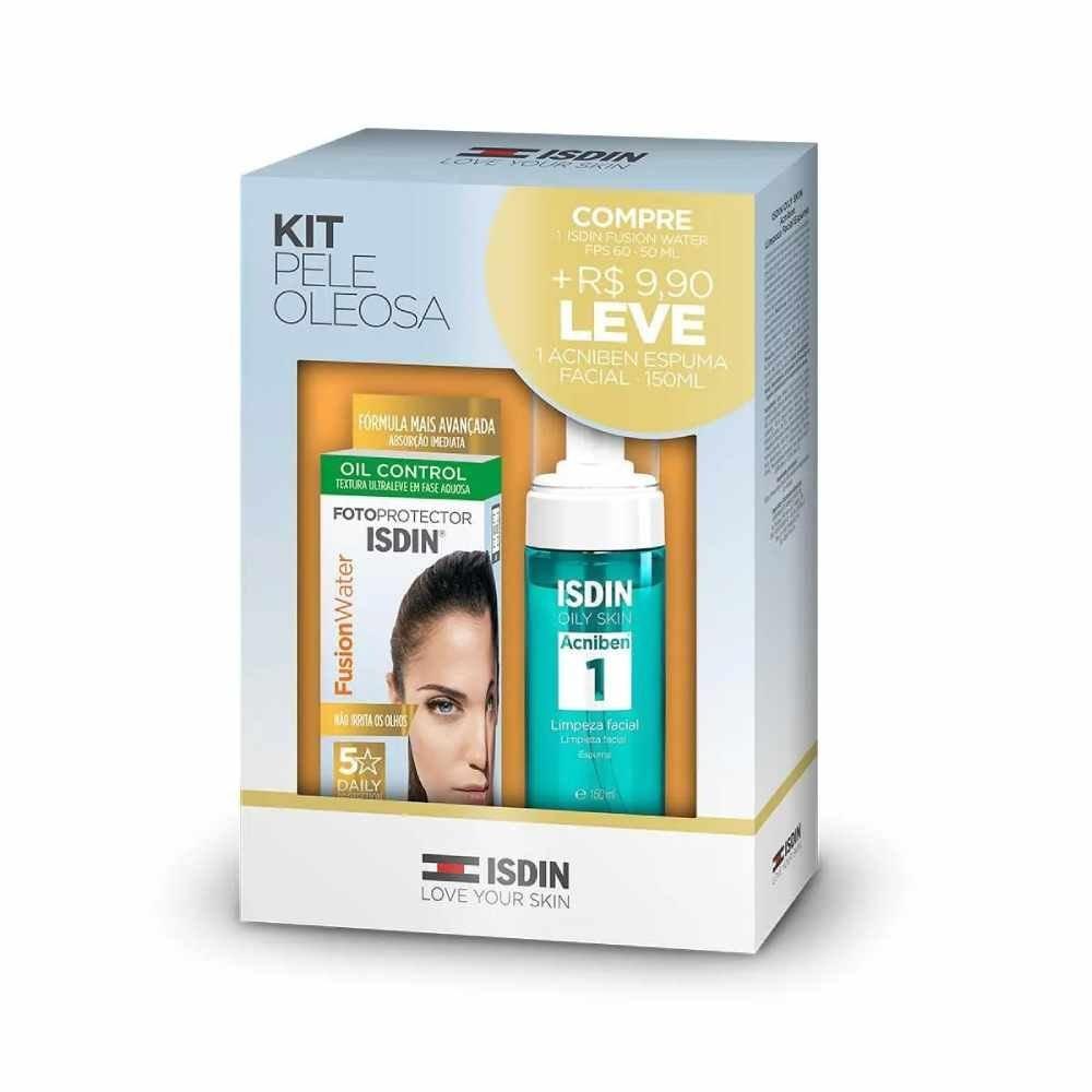 Kit Isdin Protetor Solar Facial Fusion Water Fps60 50ml + Espuma Facial Acniben 150ml - 1