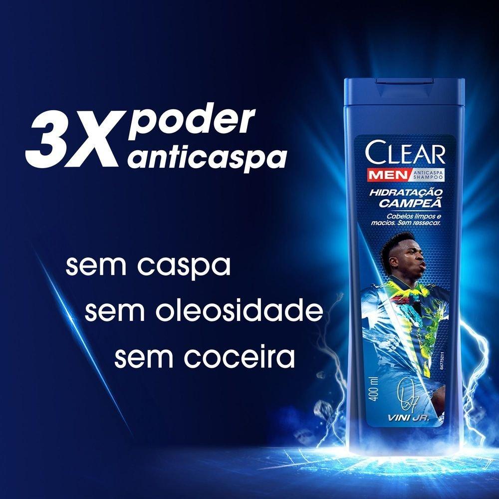 Shampoo Anticaspa Clear Hidratação Campeã By Vini Jr 400ml - 9