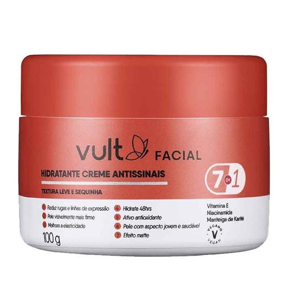 Kit Vult Facial Hidratante Antissinais 100g + Protetor Labial Melancia Fps15 3,5g - 3