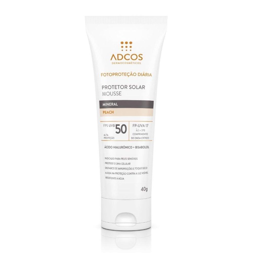 Protetor Solar Facial Adcos Mousse Peach Fps50 40g - 1